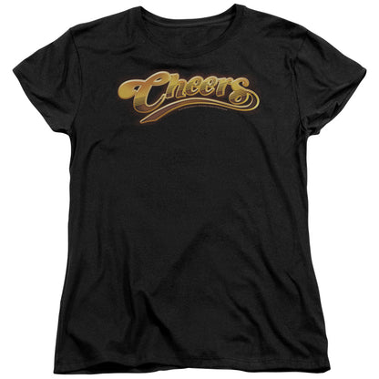 Cheers Cheers Logo Womens T Shirt Black Officially Licensed