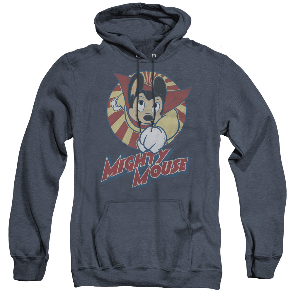 Mighty Mouse the One the Only Heather Mens Hoodie Navy Blue
