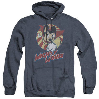 Mighty Mouse The One The Only Mens Heather Hoodie Navy Officially Licensed