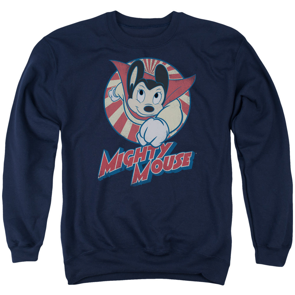 Mighty Mouse the One the Only Mens Crewneck Sweatshirt Navy Blue