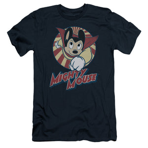 Mighty Mouse the One the Only Slim Fit Mens T Shirt Navy Blue