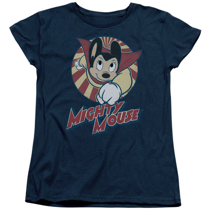 Mighty Mouse the One the Only Womens T Shirt Navy Officially Licensed