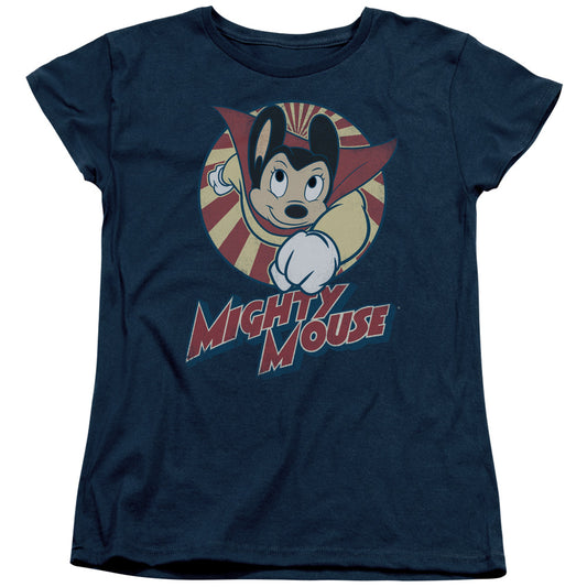 Mighty Mouse the One the Only Womens T Shirt Navy Officially Licensed