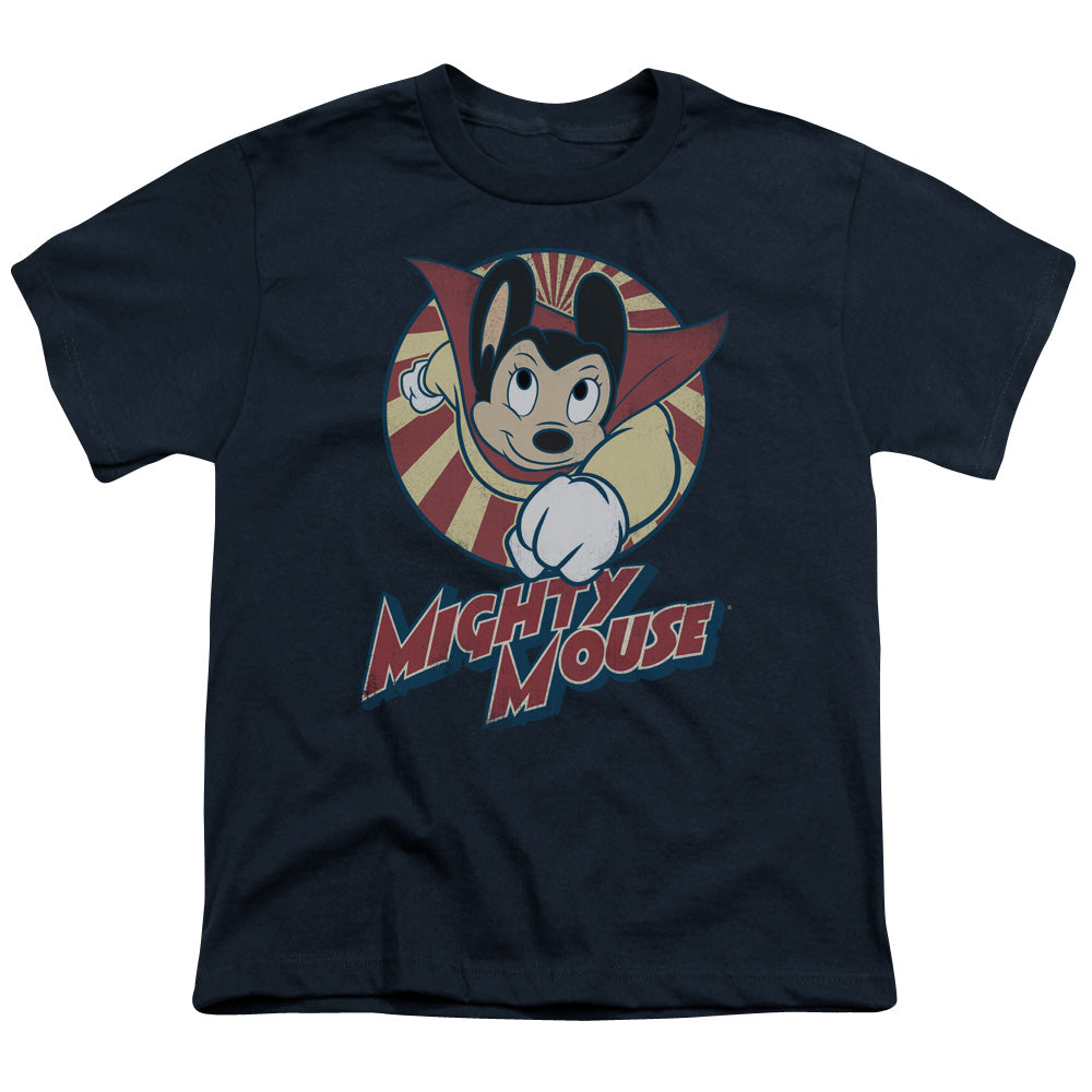 Mighty Mouse the One the Only Kids Youth T Shirt Navy Blue