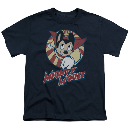 Mighty Mouse the One the Only Kids Youth T Shirt Navy Blue