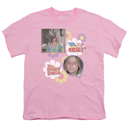 Brady Bunch Oh, My Nose! Kids Youth T Shirt Pink Officially Licensed