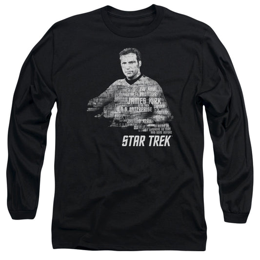 Star Trek Kirk Words Mens Long Sleeve Shirt Black Officially Licensed Officially Licensed