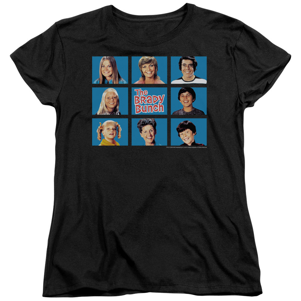 Brady Bunch Framed Womens T Shirt Black Officially Licensed