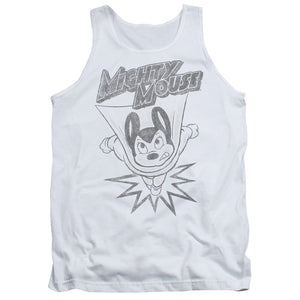 Mighty Mouse Bursting Out Mens Tank Top Shirt White