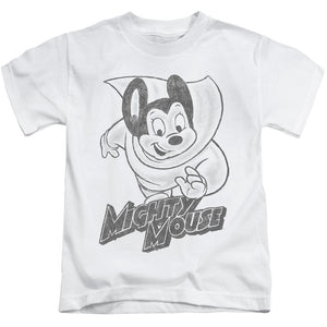 Mighty Mouse Mighty Sketch Juvenile Kids Youth T Shirt White