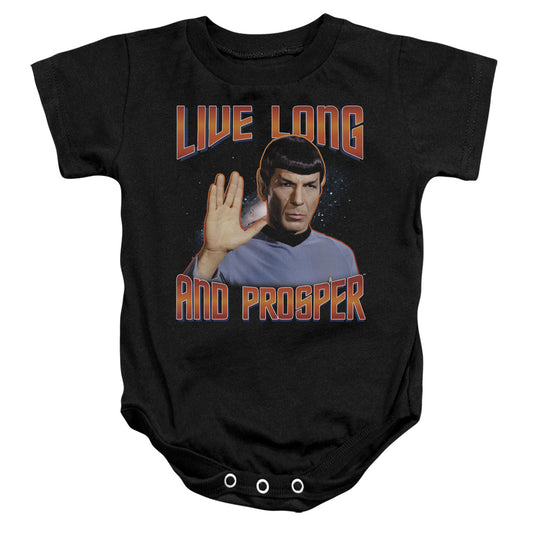 Star Trek Original Live Long and Prosper Infant Baby Snapsuit Black