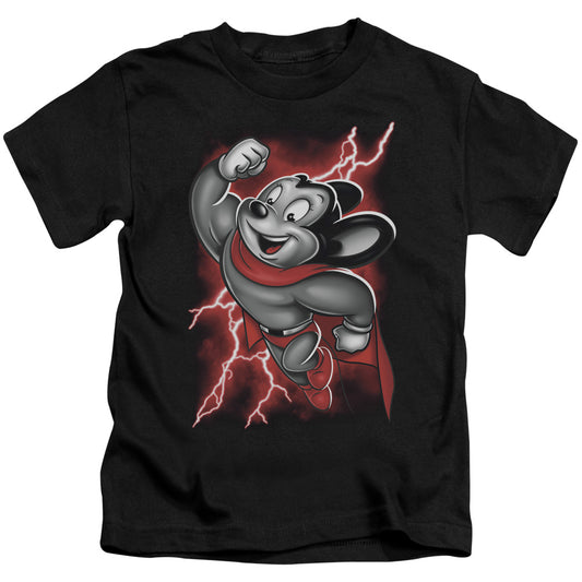 Mighty Mouse Mighty Storm Juvenile Kids Youth T Shirt Black Officially Licensed