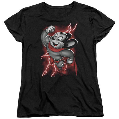 Mighty Mouse Mighty Storm Womens T Shirt Black Officially Licensed
