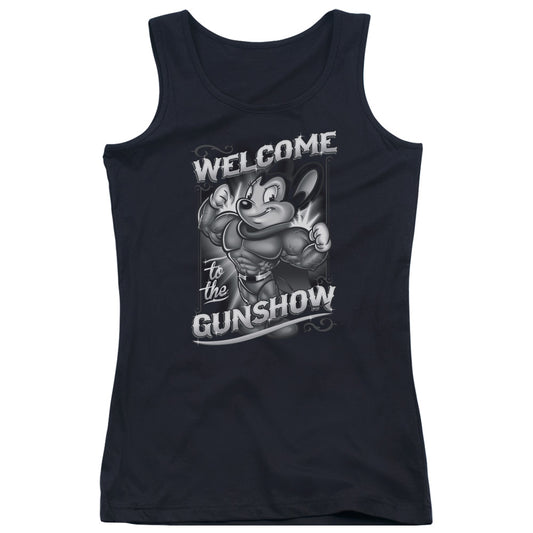 Mighty Mouse Mighty Gunshow Womens Tank Top Shirt Black