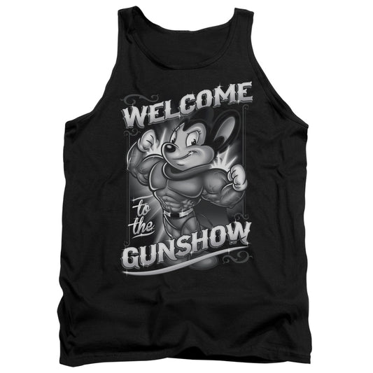 Mighty Mouse Mighty Gunshow Mens Tank Top Shirt Black