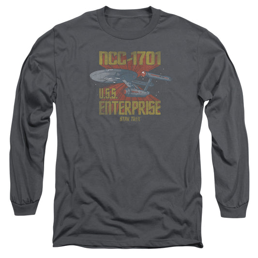 Star Trek Ncc1701 Mens Long Sleeve Shirt Charcoal Officially Licensed Officially Licensed