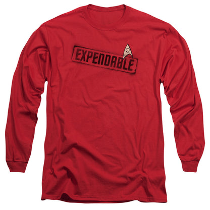 Star Trek Expendable Mens Long Sleeve Shirt Red Officially Licensed Officially Licensed