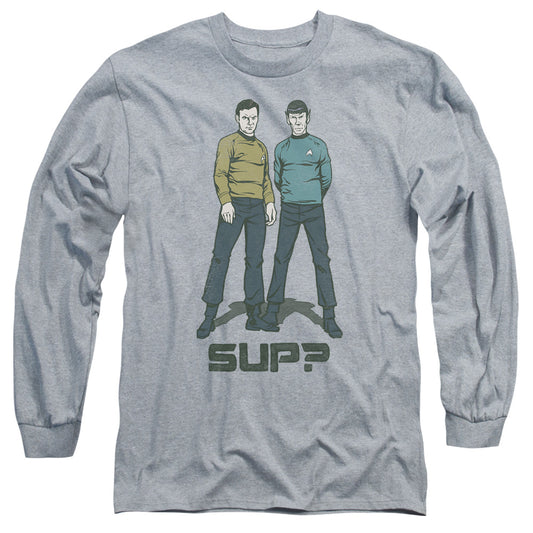 Star Trek Sup Mens Long Sleeve Shirt Athletic Heather Officially Licensed Officially Licensed