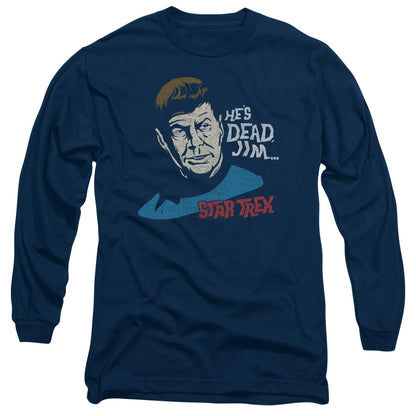 Star Trek Hes Dead Jim Mens Long Sleeve Shirt Navy Officially Licensed Officially Licensed