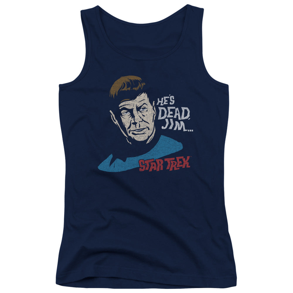 Star Trek Hes Dead Jim Womens Tank Top Shirt Navy Blue