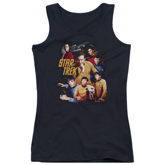 Star Trek at the Controls Womens Tank Top Shirt Black