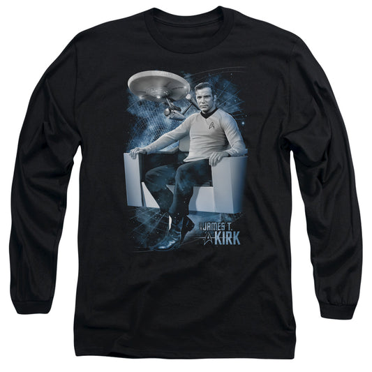 Star Trek Captains Chair Mens Long Sleeve Shirt Black Officially Licensed Officially Licensed