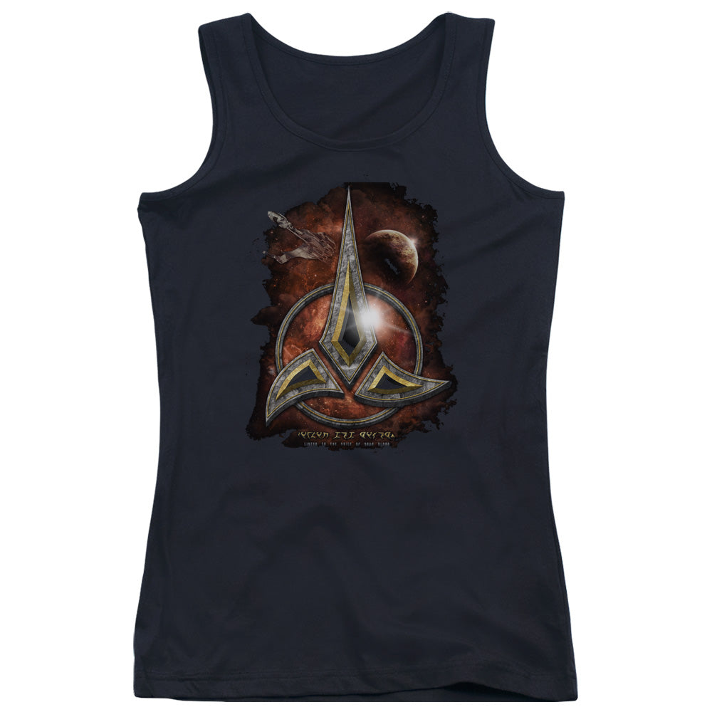 Star Trek Klingon Crest Womens Tank Top Shirt Black