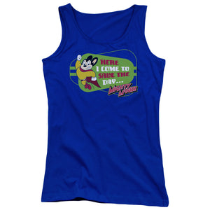 Mighty Mouse Here I Come Womens Tank Top Shirt Royal Blue
