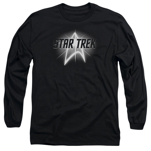 Star Trek Glow Logo Mens Long Sleeve Shirt Black Officially Licensed Officially Licensed
