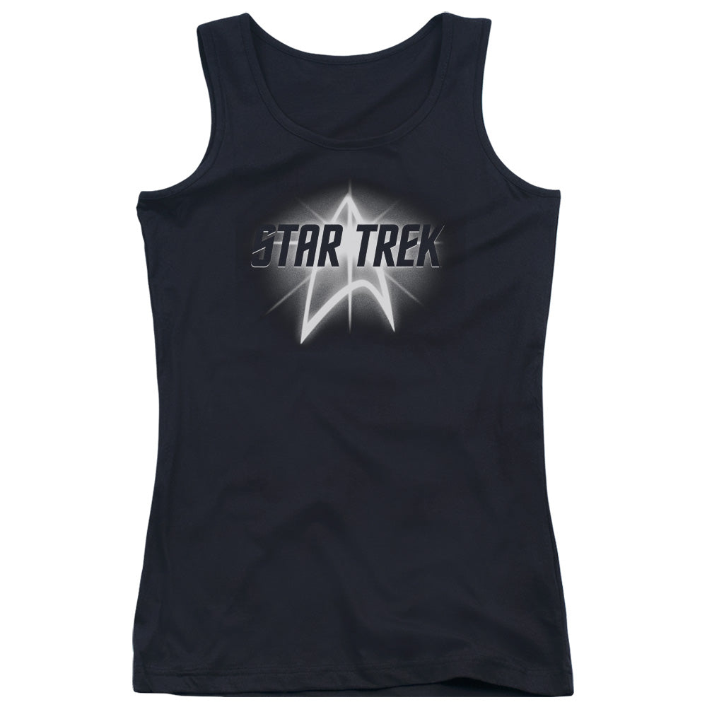 Star Trek Glow Logo Womens Tank Top Shirt Black