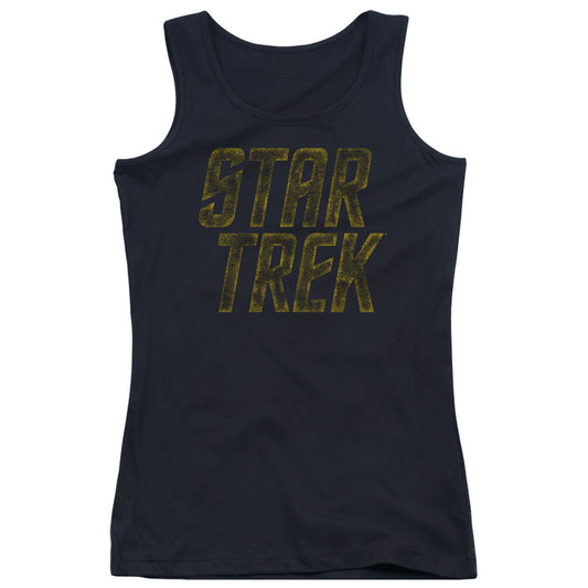 Star Trek Distressed Logo Womens Tank Top Shirt Black