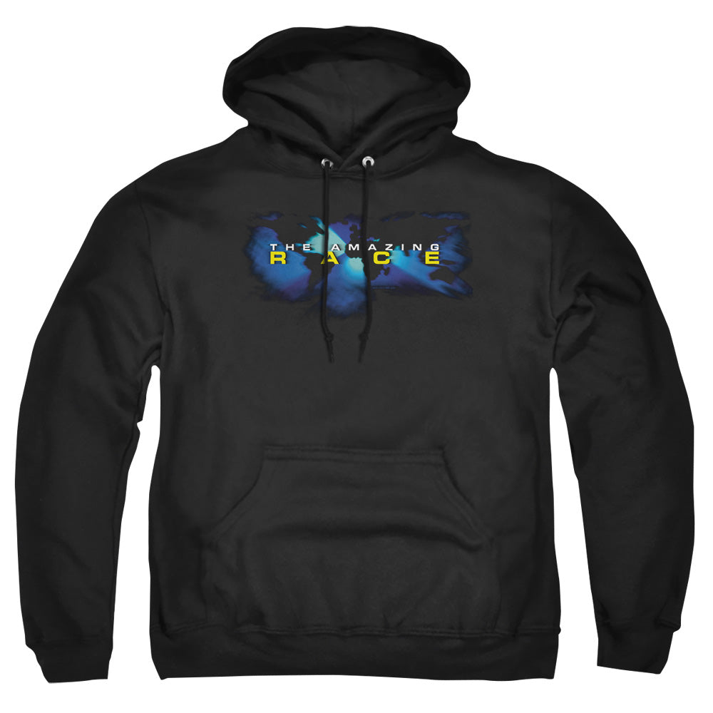 Amazing Race Faded Globe Mens Hoodie Black