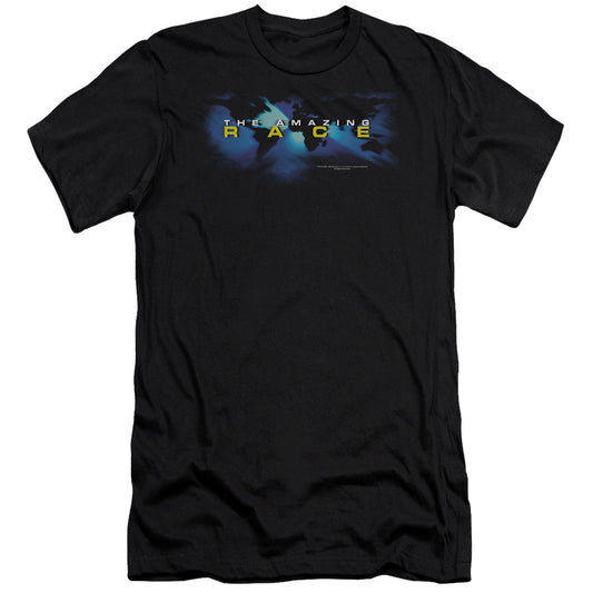 Amazing Race Faded Globe Slim Fit Mens T Shirt Black