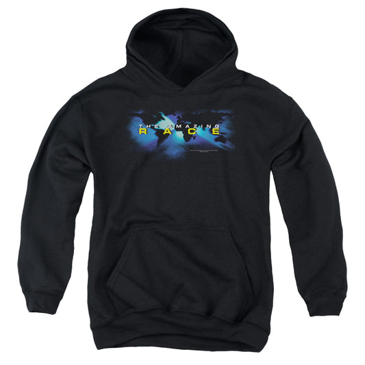 Amazing Race Faded Globe Kids Youth Hoodie Black