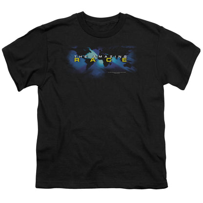 Amazing Race Faded Globe Kids Youth T Shirt Black