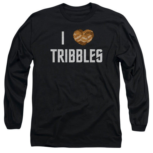 Star Trek I Heart Tribbles Mens Long Sleeve Shirt Black Officially Licensed Officially Licensed