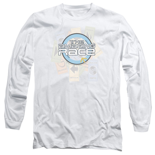 Amazing Race The Race Mens Long Sleeve Shirt White