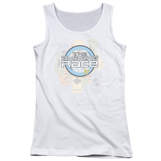 Amazing Race the Race Womens Tank Top Shirt White