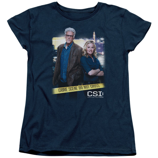 Csi Do Not Cross Womens T Shirt Navy Officially Licensed
