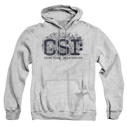 Csi Distressed Logo Mens Hoodie Athletic Heather Officially Licensed