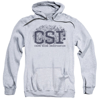 Csi Distressed Logo Mens Hoodie Athletic Heather Officially Licensed