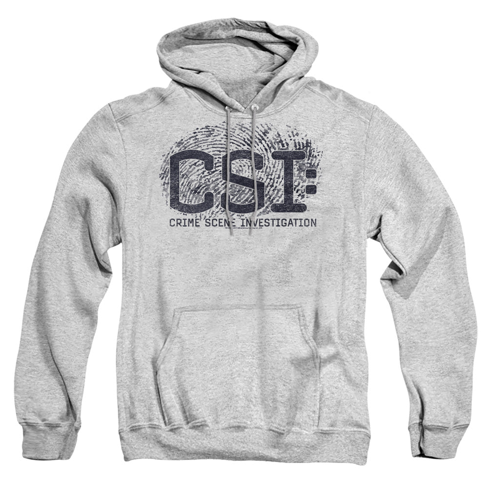 Csi Distressed Logo Mens Hoodie Athletic Heather Officially Licensed