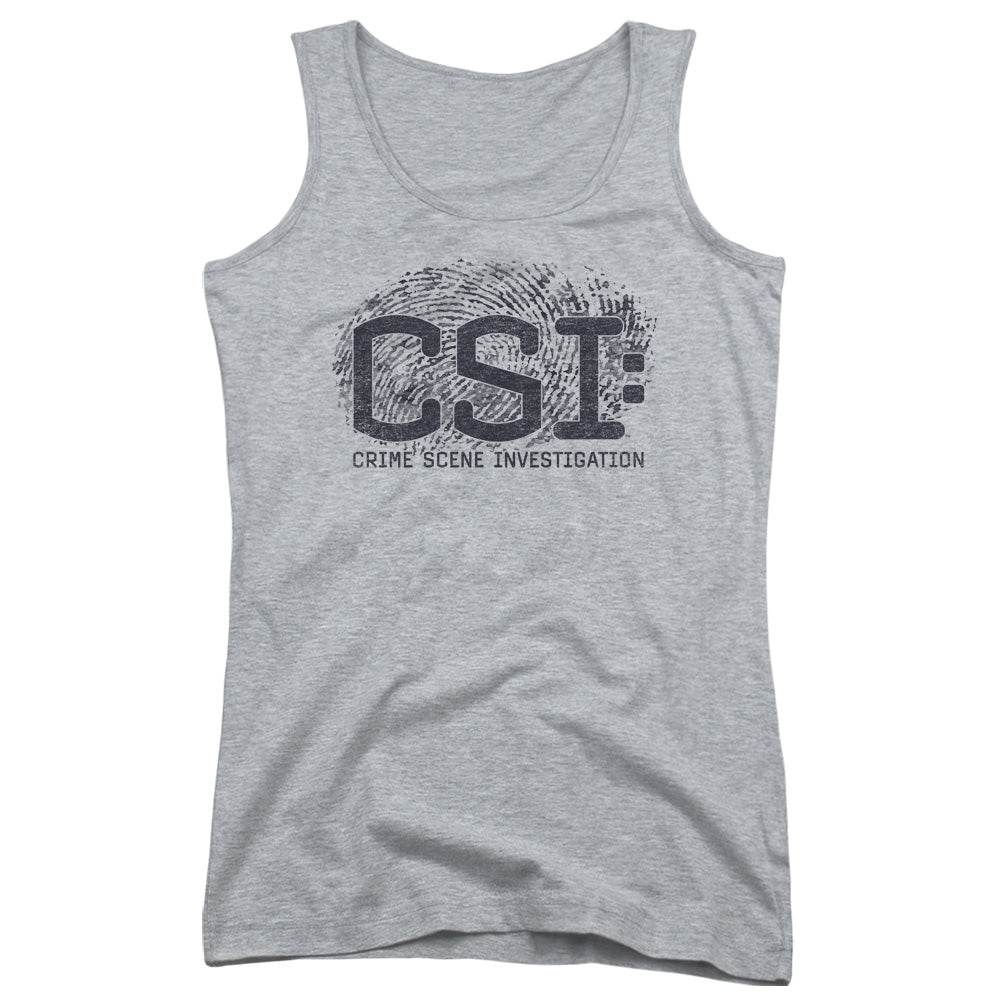 Csi Distressed Logo Womens Tank Top Shirt Athletic Heather