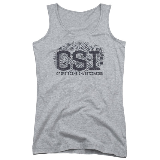 Csi Distressed Logo Womens Tank Top Shirt Athletic Heather