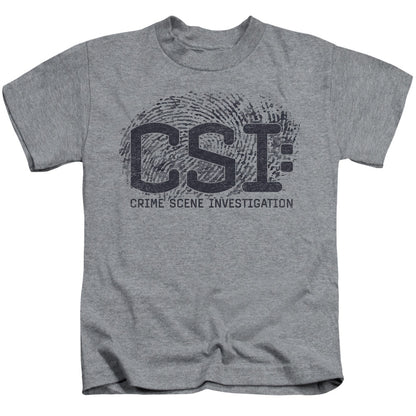 Csi Distressed Logo Juvenile Kids Youth T Shirt Athletic Heather Officially Licensed