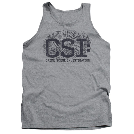 Csi Distressed Logo Mens Tank Top Shirt Athletic Heather