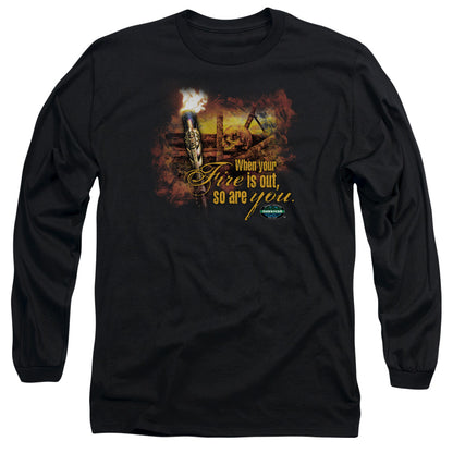 Survivor Fires Out Mens Long Sleeve Shirt Black Officially Licensed