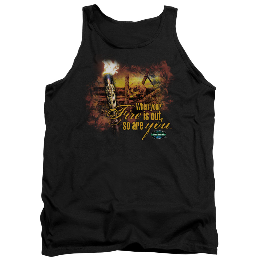 Survivor Fires Out Mens Tank Top Shirt Black