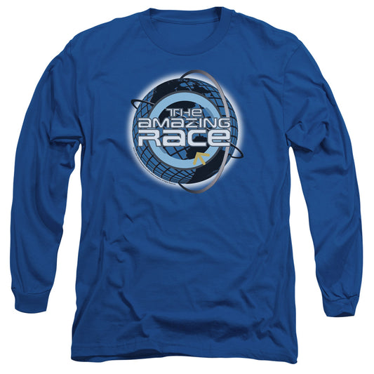 Amazing Race Around The Globe Mens Long Sleeve Shirt Royal Blue