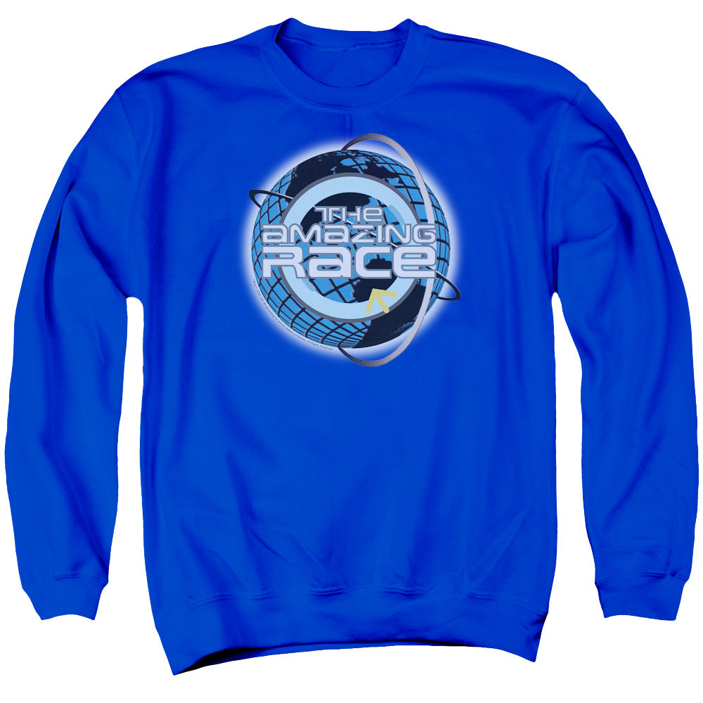 Amazing Race Around the Globe Mens Crewneck Sweatshirt Royal Blue